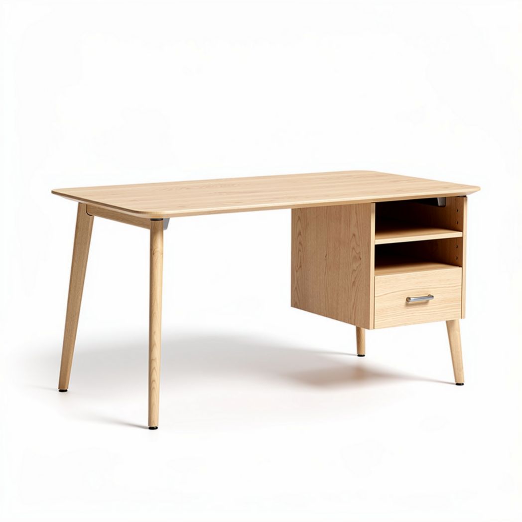 Schreibtisch aus Holz mit Schublade und Ablagefläche 120 x 60 x 75cm