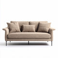 Sofa aus beige Stoff mit vier Kissen und Metallbeinen 200 x 90 x 85cm